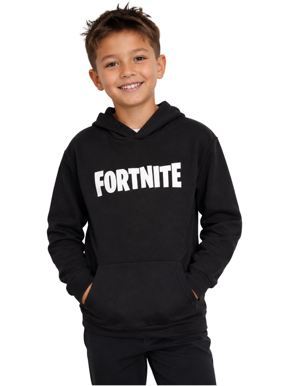 Fortnite Black Hoodie Youth Large L Pullover Sweatshirt Gaming